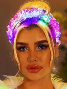 1 pieza - Diadema luminosa con LED, diadema con laser brillante, diadema fluorescente, accesorio para el cabello de vestido de fiesta de festival para mujeres