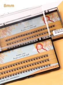 60 Clusters 3 Rows D Curl 20D Lash Clusters Synthetic Faux Mink Eyelashes Individual Lashes, Fluffy Mega Volume Eyelash Extensions 8 10 12 14 16mm DIY Eyelash Clusters At Home Natural Eyelash Extension 3D Russian Strip Personal Eyelash Makeup Tool