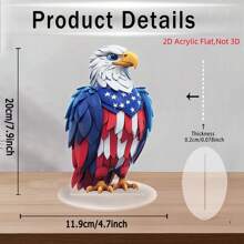 4th Of July Desk Ornament 2D Flat Bird Acrylic Decorations Desktop Decor For Home And Holiday
