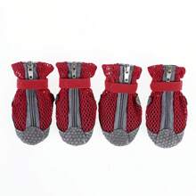 Set de 4 zapatos para perro, botas de nieve para perro y protectores de patas, para suelo caliente de verano, anti-suciedad, senderismo al aire libre, piso duro antideslizante en interiores, adecuado para suelo caliente de invierno, días lluviosos con suelas antideslizantes
