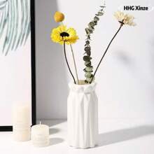 Florero de plástico de unicolor estilo nórdico, duradero y antideslizante para decoración de flores artificiales, soporte creativo y minimalista para arreglos florales para la sala de estar