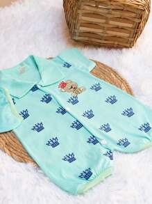 Kit 3 Macacão Infantil Ursinho Príncipe Bebê  0-3 meses com boina moda verão