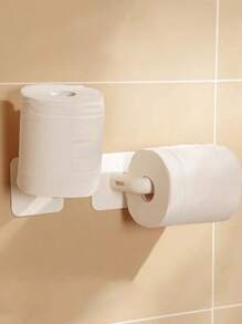 2pcs, Bathroom Traceless Hook, Used To Place Toothbrushes, Cylindrical Toilet Paper, Daily Necessities, A Multifunctional Hook