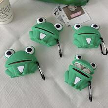 搞笑手机壳，丑手机壳 1 件创意卡通大眼蛙无线蓝牙耳机壳，柔软硅胶套适用于 Apple 1/2/3/Pro/2 新第 4 代，防摔带南瓜钩