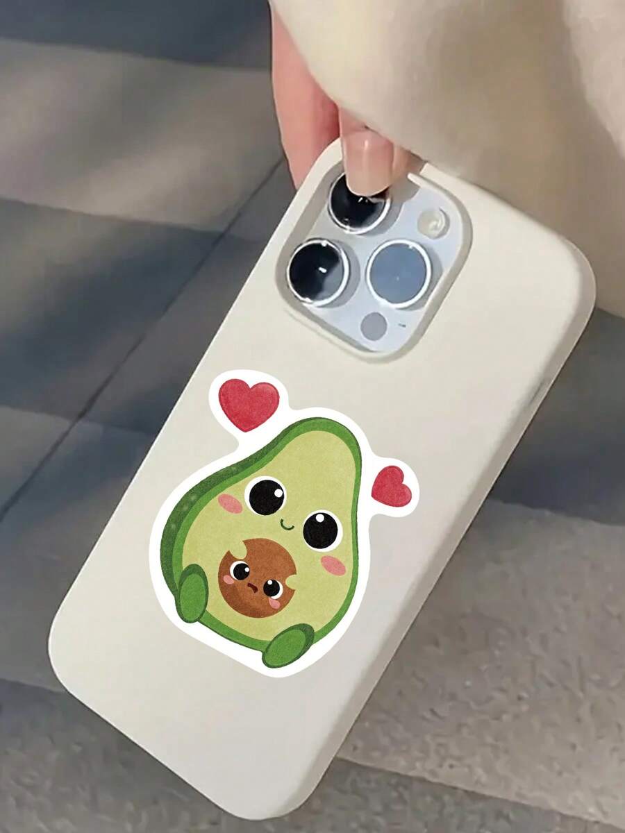 1/3pcs Avocado Eating Cookies Stickers, Cartoon Foodie Style Decorate Your Laptop, Water Bottle, Journal, Skins, Guitars, Helmets, Office Supplies, School, Skateboards, Luggage, And Other Funny Vinyl Record Waterproof Decal