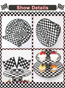 2Sets 3 Tiers Race Car Theme Cupcake Stand,Black White Checkered Pattern Paper Cupcake Holder Cupcake Tower,Race Car Party Decor,Birthday Party Decorations,Checkered Party Decor,Let's Go Racing Car Party Supplies,Creative DIY Cake Decor,Kitchen Cake Cooking Decorations,Cupcake Dessert Display,Babyshower Mother's Day Graduation