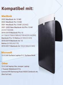 13 Zoll Leder Laptop Hülle, Laptoptasche kompatibel mit MacBook, Notebook