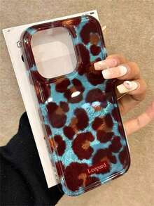 秋季手机壳猎豹，豹纹 1 件简约时尚豹纹油旋孔装饰手机壳适用于 Apple 16 ProMax、11、12、13 ProMax、14 ProMax、15 防水防震防摔防刮 - 彩色 - 查看 4