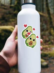 1/3pcs Avocado Eating Cookies Stickers, Cartoon Foodie Style Decorate Your Laptop, Water Bottle, Journal, Skins, Guitars, Helmets, Office Supplies, School, Skateboards, Luggage, And Other Funny Vinyl Record Waterproof Decal