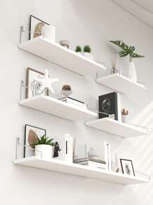 1pc Partition Wall Hanging Shelf, No Drill Needed Wall Mounted 1-Tier Storage Rack, Bedroom/Kitchen Wall Decor Hanging Shelf