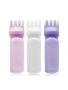 1/3 件沙龙发油涂抹瓶专业美发染发梳瓶理发店美发师染色用品发油涂抹器、发油瓶、发油瓶、发根梳涂抹瓶、发根梳涂抹瓶染发剂涂抹刷用于发根梳颜色带刻度尺、理发店美发产品和配件美容旅行必需品