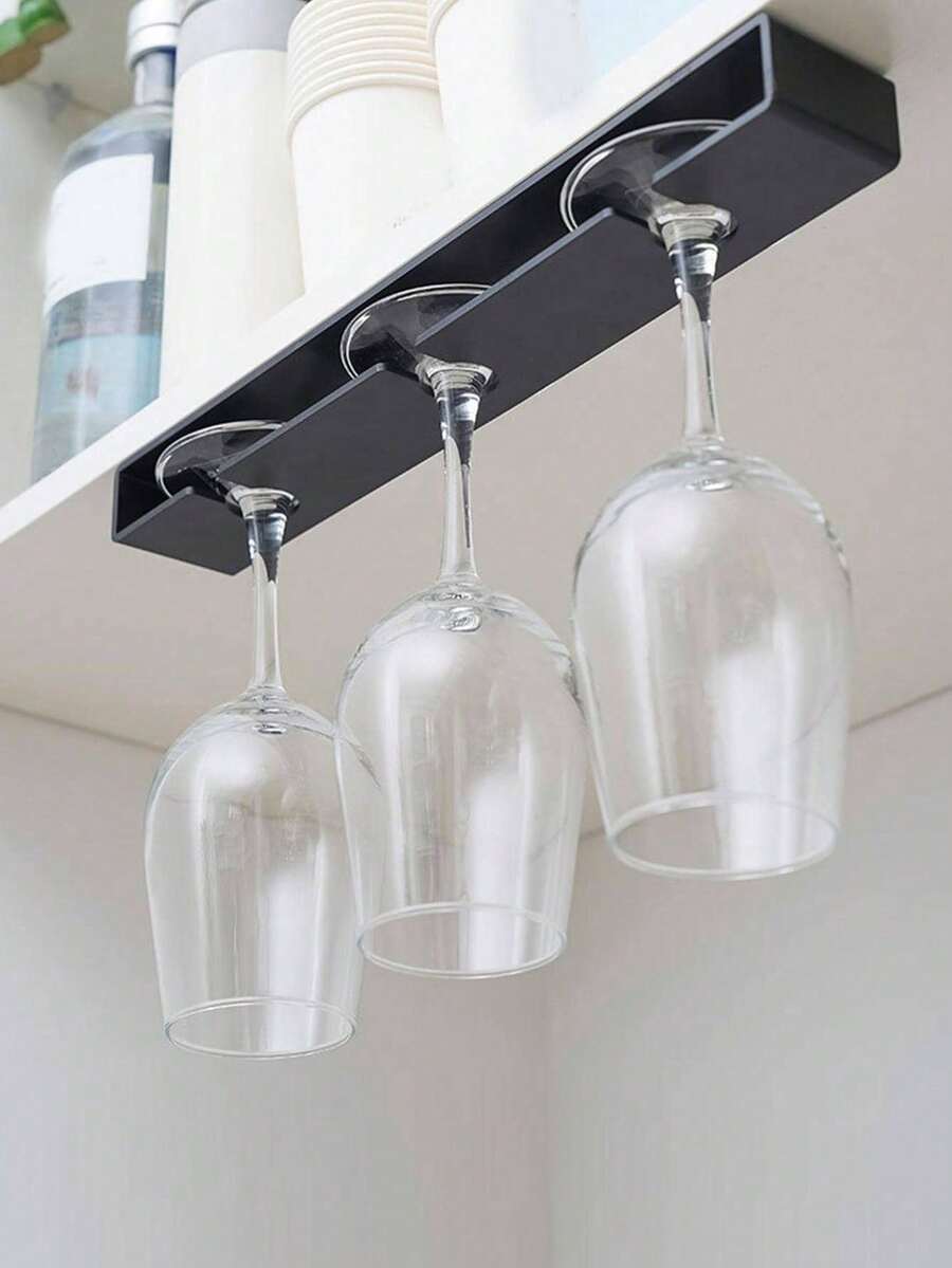 1 件无孔家用实用厨房酒杯架酒杯悬挂式无孔玻璃高脚杯倒置架，餐厅酒柜配件储物架，适用于厨房、酒店、派对、餐厅、...