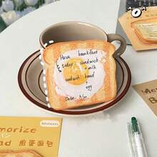 30pcs Cute Cartoon Bread Series Sticky Notes, Asymmetrical Memo Pad Stickers,Back To School - Multicolor - View 3