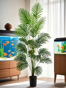 1 cây cọ nhân tạo giống thật với lá xanh nhiệt đới rực rỡ - Hoàn hảo để trang trí trong nhà/ngoài trời, nhà ở, văn phòng, vườn, quà tặng nhà hiện đại, đám cưới và lễ hội - Không bao gồm chậu hoa, trang trí nội thất | Thẩm mỹ nhiệt đới | Không cần bảo dưỡng, trang trí cây cọ - 1 CÁI - Xem 2