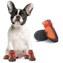 Set de 4 zapatos para perro, botas de nieve para perro y protectores de patas, para suelo caliente de verano, anti-suciedad, senderismo al aire libre, piso duro antideslizante en interiores, adecuado para suelo caliente de invierno, días lluviosos con suelas antideslizantes