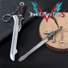 Nero Mod EX Crimson Queen Greatsword Pendant Keychain, Dante Rebellion Weapon Metal Charm