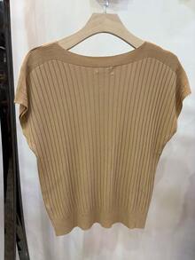 Summer Ice Silk Knits With Batwing Sleeves - Khaki - View 2