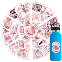 60 peças Adesivos de Maquiagem Rosados e Femininos, Design Não Repetido, Podem ser Aplicados DIY em Cadernos, Laptops, Bagagens, Diários, Artigos para Beber e Outros Projetos de Decoração e DIY