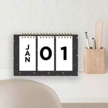 Blue Perpetual Easel Calendar 7x4.5 Starry Black Safety Wirebound