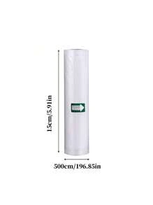 500 cm Bolsas de almacenamiento de alimentos frescos - 1 rollo de bolsas de vacío para alimentos - Máquina de sellado al vacío para preservar los alimentos frescos por mucho tiempo - La bolsa de envasado al vacío es adecuada para todas las máquinas de envasado al vacío, almacenamiento, organizador, cocina, viaje, artículos de cocina, utensilios de cocina, cosas de cocina.