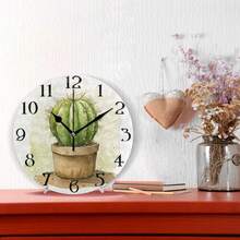 Purple Wooden Purple Lavender Watercolor Wall Clock Silent Non Ticking Kitchen Clock 12 Inch Round Bathroom Clock Battery Operated Quartz Analog Decorative Desk Clock Living Room Decor - White1 - View 1