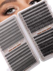640PCS A DIY Eyelash Extension Kit - Mixed Lengths Of 10-16Mm, Featuring 10D, 20D, 30D, And 40D ,50D,60D,80D,100D Clusters, Cat Eye, Cosplay, Russian Volume, Natural, Thick, And Dramatic Styles, Including Adhesive And Sealing Glue, Tweezers, Beginner-Friendly, 0.07Mm Thickness, D Curl, Suitable For Home Use.