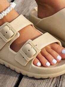Pantuflas de verano para niñas, de material EVA, ligeras, transpirables, antideslizantes y con talla ajustable para uso en interiores/exteriores