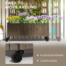 Wooden Trellis Planter, Raised Beds For Garden With Wheels And Drainage Holes, Privacy Screen Planter Box To Grow Vegetables, Herbs And Flowers For Garden, Patio, Deck, Natural