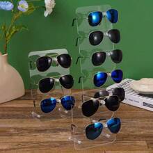 1 pieza Exhibidor de gafas de acrílico de 2/3/4/5 niveles, fácil de ensamblar para organizador de almacenamiento de mujeres, esencial para viajes, regalo de vuelta al colegio