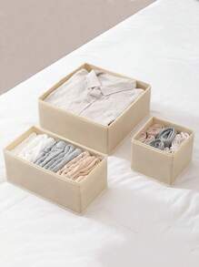 1/3/6pcs Washable Board Non-Woven Storage Box 3-Piece Set Without Cover Drawer Small Box Folding Small Size Three Pieces Set Storage Storage Underwear Socks Dress Pants Shoes Jeans Boots Skirt Bedroom, Organizer, Home Storage, White T Shirt Women, Black Pants Women, Ladies Winter Clothes, Dress,