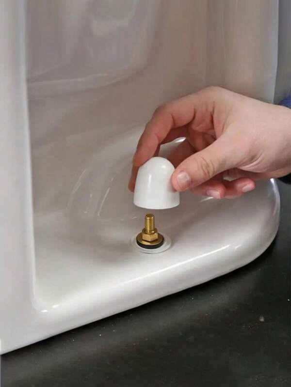 2/4/8PCS Universal Toilet Bolts Caps, Toilet Screw Covers, Security And Flexible Universal Fit Round Plastic Push On Toilet Bolt Caps With Extra Wax Ring, Easy To Install And Clean, White, 1PC