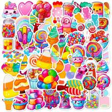 50/100pcs Candy Pattern Stickers, Waterproof Vinyl Sweet Dessert Ice Cream Cupcake Stickers For Laptop, Water Bottle, Skateboard, Teacher Rewards, Suitable For Students Of All Genders - Multicolor - View 14