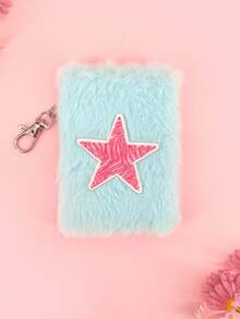 Cartoon Plush Minimalist Notebook, Pastel Color Pentagram Pocket Children Cute Blank Notepad , Back To School Gifts - Multicolor - View 14