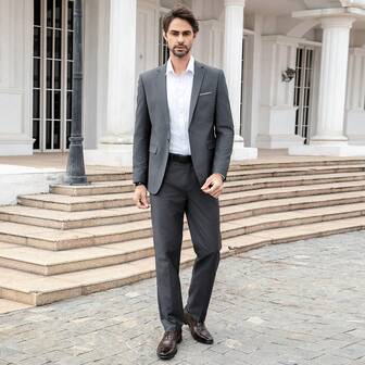 CLOUDSTYLE 男士單釦西裝外套和褲子套裝套裝