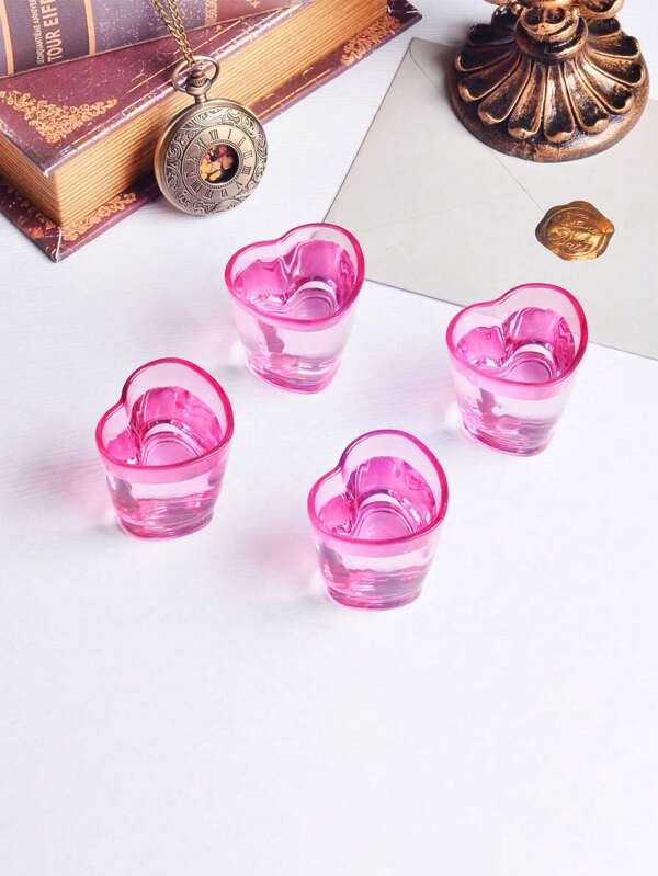 Set de 8 vasos de plástico para licores en forma de corazón, con base reforzada, vasos para whisky, tequila y licores, ideal para el Día de San Valentín o despedida de soltero