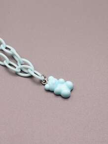 1 Stück Halskette mit kaugummi-farbigem Harz Anhänger für Frauen und Mädchen, Acrylkette Schmuck Großhandel Geschenke