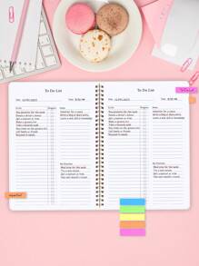 1 Stück Tagesplaner Notizbuch - Spiralgebunden To-Do Liste Tracker, undatiert für Aufgaben, Prioritäten und Notizen, Schul- oder Büromaterial, Schulanfang