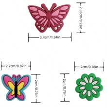 [Butterfly & Flower Designs Charms] 22pcs/Set PVC Shoe Charms Set, Assorted Butterfly & Flower Designs, Insect-Themed Accessories, For Sneakers, Bracelets, Wristbands With Valentine's, Christmas, Mother'S Day Gifts