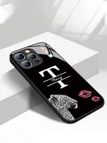 1 carcasă de telefon personalizabilă din sticlă securizată cu 26 de litere, compatibilă cu Samsung Galaxy S24/S25 Ultra, 14 Ultra/Redmi Note 13 Pro Plus, 17 Pro Max/16 Pro/15/14 Plus/13 Pro/12 Pro Max/11/XS Max/8/7/6 Plus, cadou de afaceri de înaltă calitate, ideală pentru lideri, prieteni, părinți, iubiți, iubite