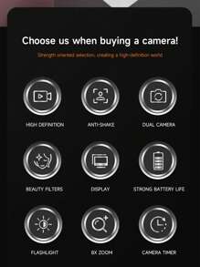 CCD Campus Digital Camera Student Party High Definition Front And Rear Dual Shooting Retro Card Travel Photography Video Camera With 32G Memory Card Digital Camera Toys
