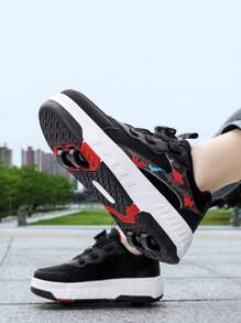 Children Roller Skate Shoes, 4 Wheels Sports Sneakers For Boys And Girls, Fashion Casual Inline Skates