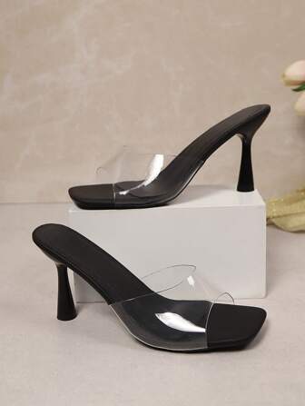 女士时尚水晶透明细高跟优雅派对礼物办公室正装凉鞋