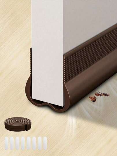 1 pieza Tope de puerta: Tope de puerta ligero de doble cara para la parte inferior de la puerta - Relleno de espacio bajo la puerta de 37" de corte libre para insonorización, bloqueo de ruido, burlete, burlete de puerta, sellador a prueba de sonido y luz para la parte inferior de la puerta, tiras a prueba de viento, agua e insectos para la parte inferior de la puerta