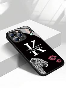 1 carcasă de telefon personalizabilă din sticlă securizată cu 26 de litere, compatibilă cu Samsung Galaxy S24/S25 Ultra, 14 Ultra/Redmi Note 13 Pro Plus, 17 Pro Max/16 Pro/15/14 Plus/13 Pro/12 Pro Max/11/XS Max/8/7/6 Plus, cadou de afaceri de înaltă calitate, ideală pentru lideri, prieteni, părinți, iubiți, iubite