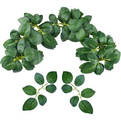 10/30/50 piezas Flores artificiales románticas Rosas Hojas Plantas falsas Jarrón Centros de mesa de plástico Ramo para decoración de primavera, decoraciones de boda, decoración de habitación, hogar, hotel, fiesta, arreglo floral de mano, decoración del Día de la Madre, boda/hogar/dormitorio/sala de estar/decoración de mesa/ramo de novia/decoración de jardín al aire libre, decoración del Día de San Valentín, decoración de Año Nuevo