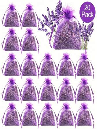 3/10/20/30/50/80/100 Sacchetti profumati alla lavanda, con buste in poliestere viola - adatti per cassetti, armadi e guardaroba, vasche da bagno, accanto al letto, armadietti per le scarpe, valigie, auto, cucine e uffici. Sono perfetti per Natale, Ognissanti, Ringraziamento, San Valentino, matrimoni, compleanni e altre festività e feste, rendendoli regali ideali.