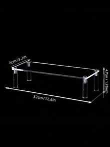 1 pieza Soporte de exhibición de escalera acrílica, 1 pieza Soporte de exhibición de escalera acrílica, Soporte de exhibición trapezoidal de 3 niveles, Soporte de exhibición y almacenamiento para el hogar para joyas y cosméticos, Organizador multinivel de exhibición transparente para tartas, Exhibidor de perfumes - transparente - Ver 4