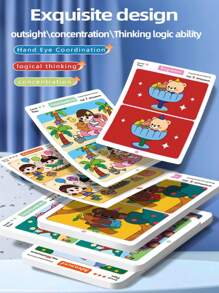 Fun Education Find Trouble Game Card - Enhance Attention And Learning Through Games - Reusable Paper Design Fun Find Different Concentration Thinking Training Cards Kindergarten Board Game Card Enlightenment Diagram (Marking Pen Color Random)Valentine's Day, Easter, Birthday Gifts, 2025 New Year, School Supplies, School Season Gifts