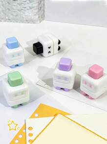Cute Compact Single Hole Puncher, Fresh Round Loose-Leaf Notebook Hole Punching Tool, Single/Random Sent,Back To School,School Supplies