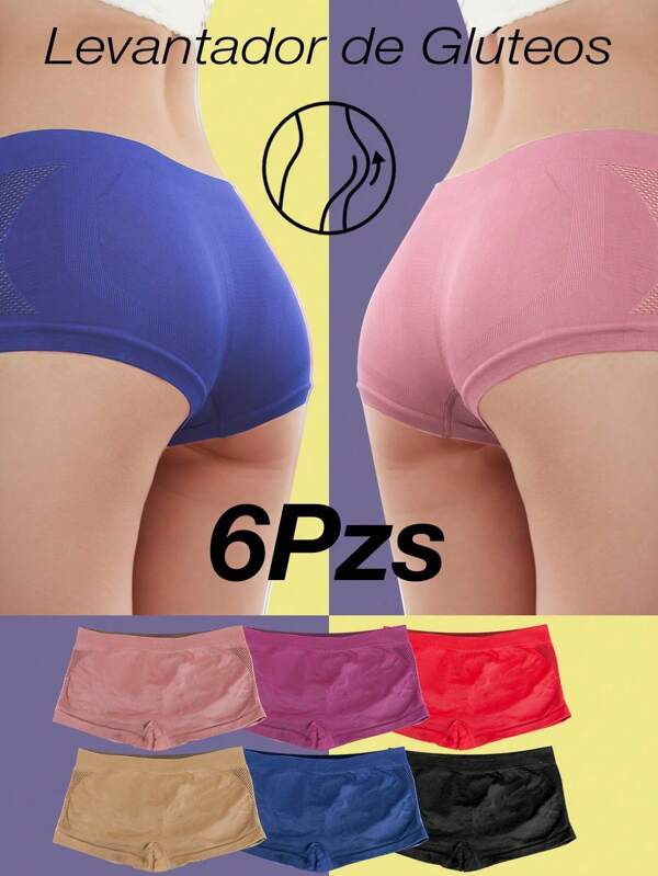 3Pzs/6Pzs Calzones Tipo Bóxer para Mujer - Sin Costuras y Transpirable, Estilo Deportivo, Suaves y Elásticos